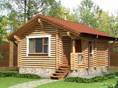 Баня из бревна №10 (5х5)
